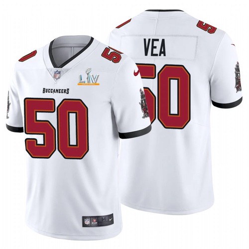 Men's Tampa Bay Buccaneers #50 Vita Vea White NFL 2021 Super Bowl LV Limited Stitched Jersey Men's Tampa Bay Buccaneers #50 Vita Vea White NFL 2021 Super Bowl LV Limited Stitched Jersey